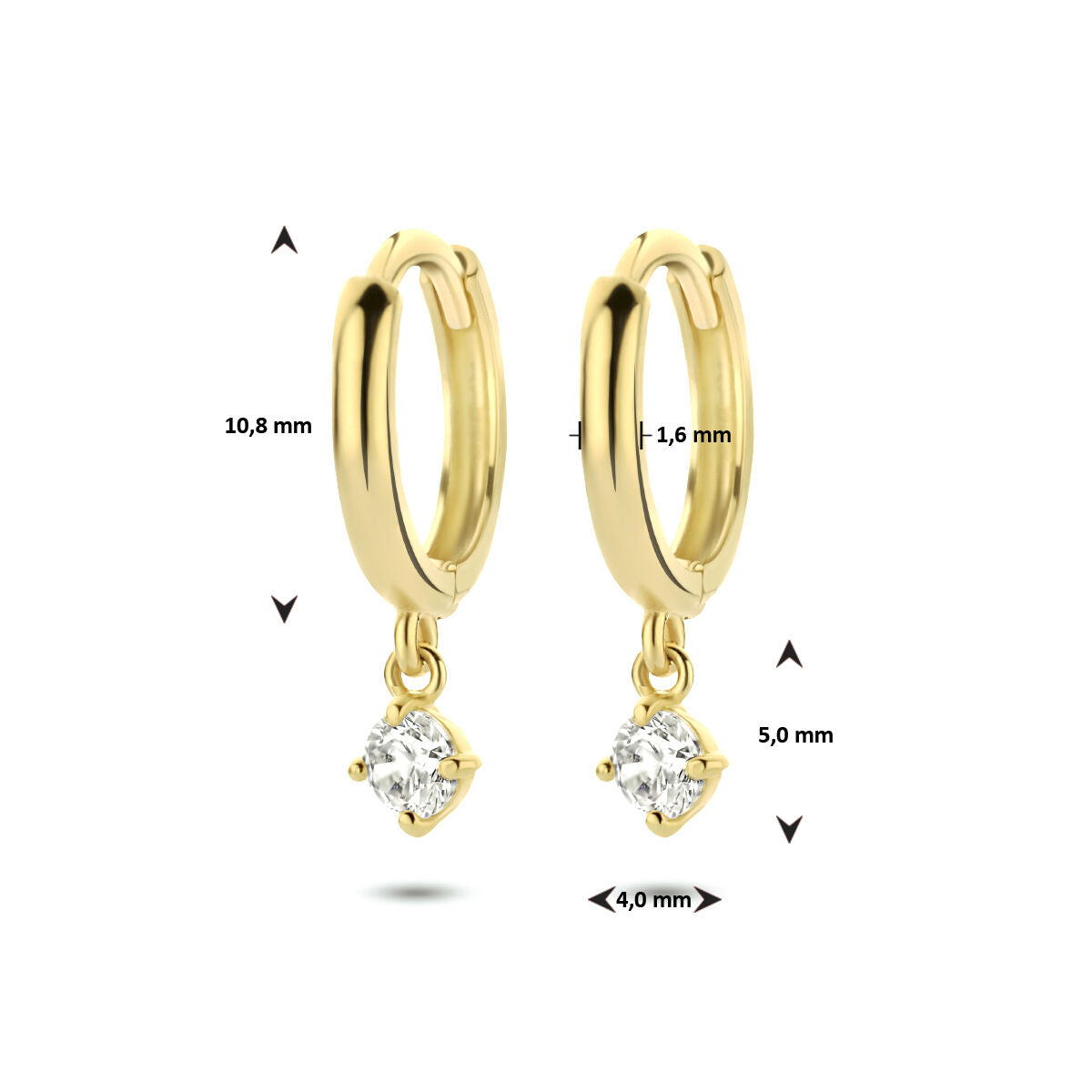 Ohrhänger Zirkonia 14K Gelbgold