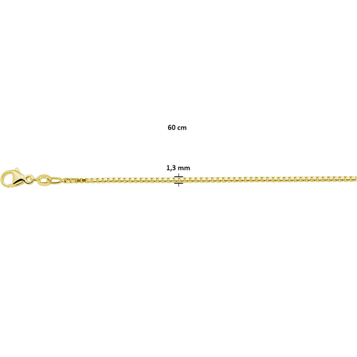 Halskette Venezianer 1,3 mm 3 Mikron Silber vergoldet (gelb)