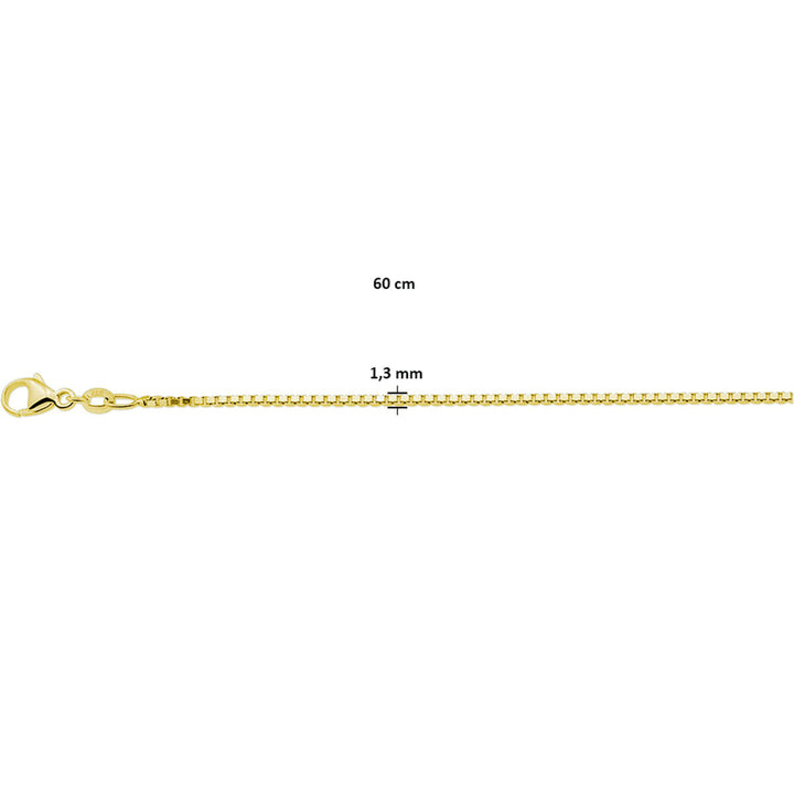 Halskette Venezianer 1,3 mm 3 Mikron Silber vergoldet (gelb)
