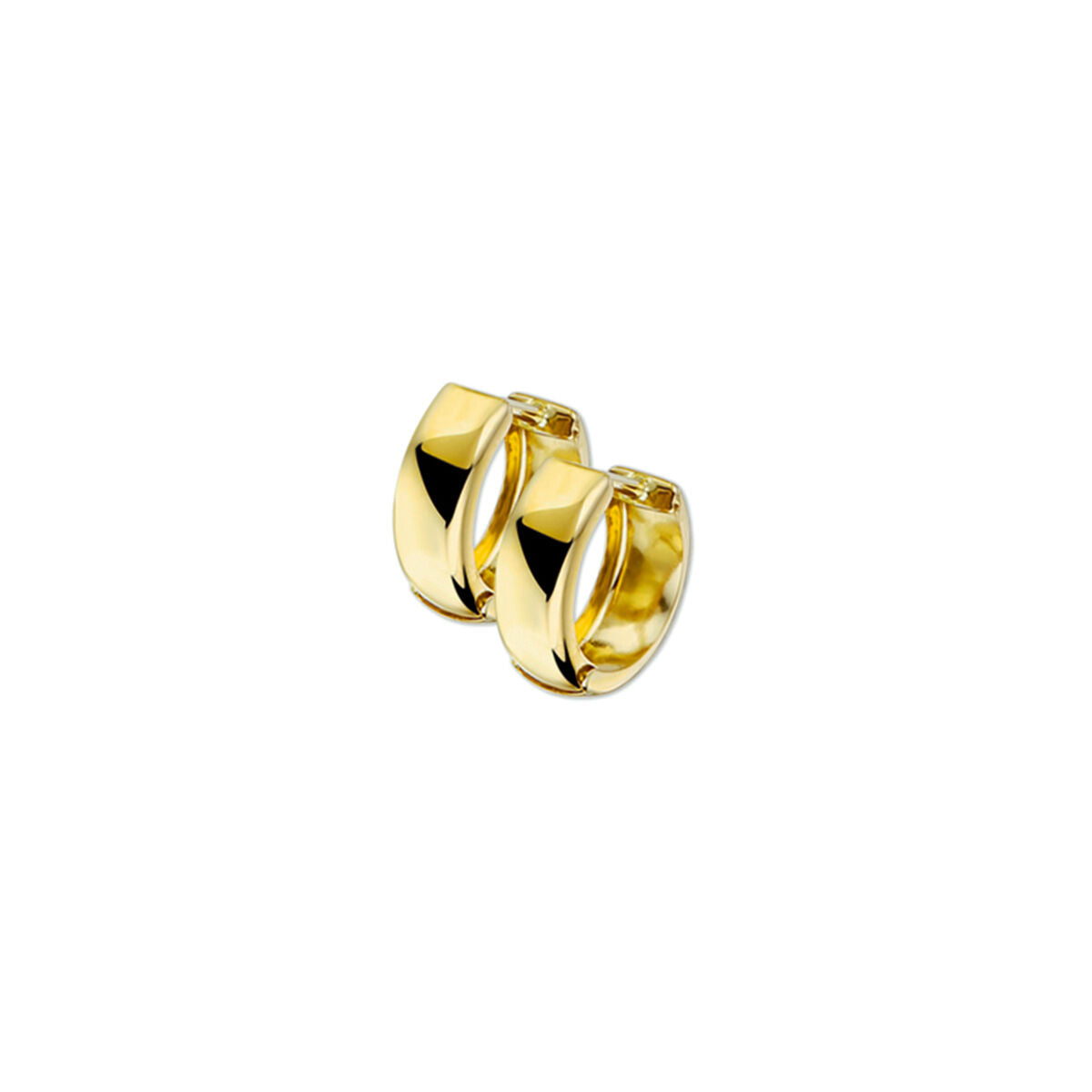 Klapp-Ohrringe aus 14K Gelbgold mit flacher, geschwungener Form