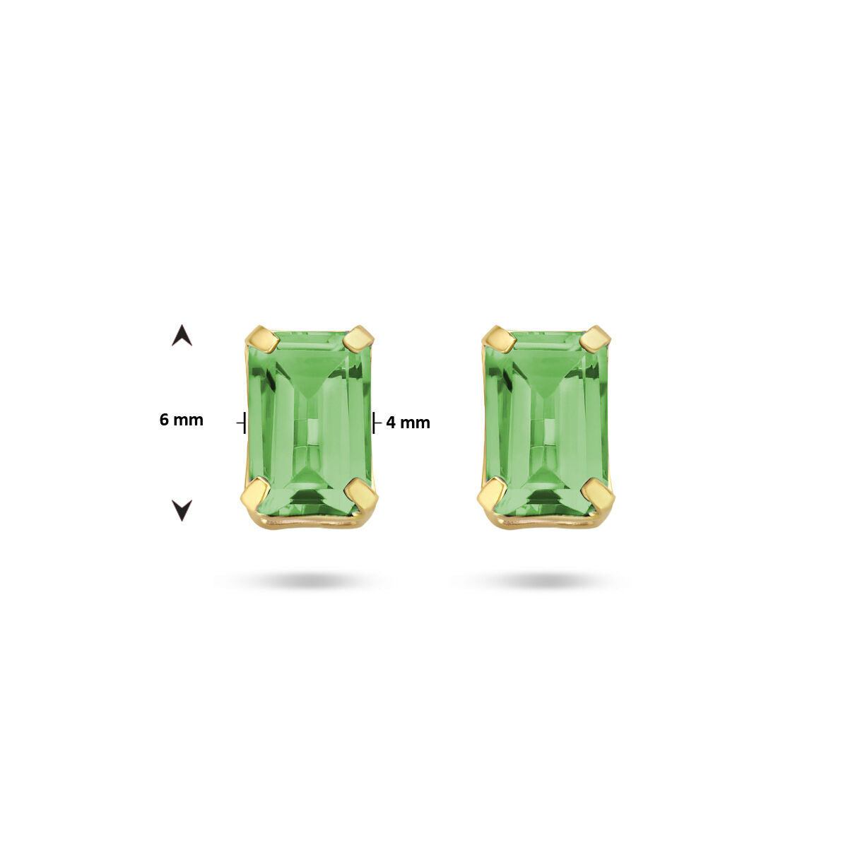 Ohrstecker grüner Achat 14K Gelbgold
