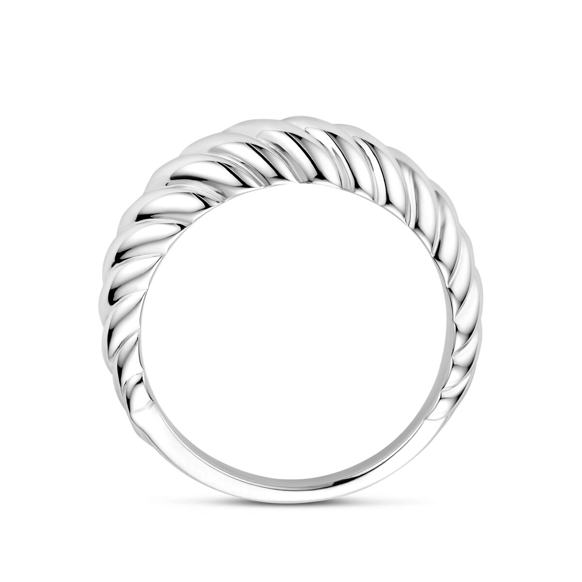 Ring massiv gedreht Silber rhodiniert