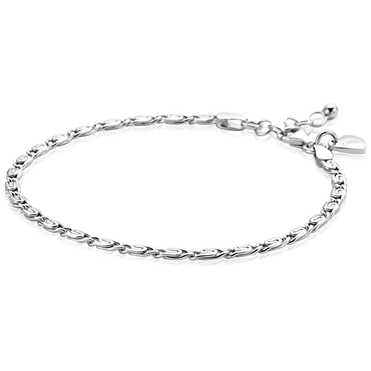 Armband aus Silber mit geflochtenem Design und Karabinerverschluss