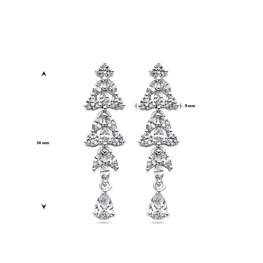 Ohrringe Zirkonia Silber rhodiniert