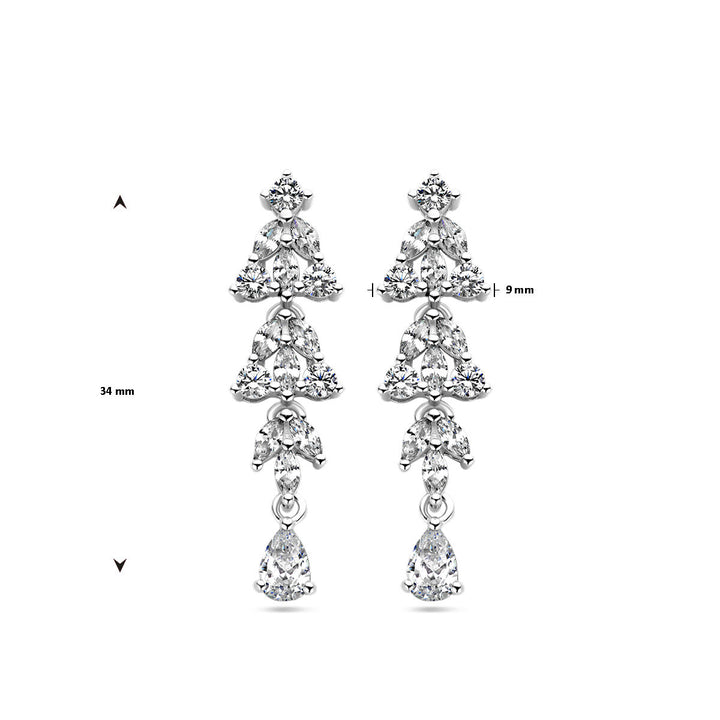Ohrringe Zirkonia Silber rhodiniert