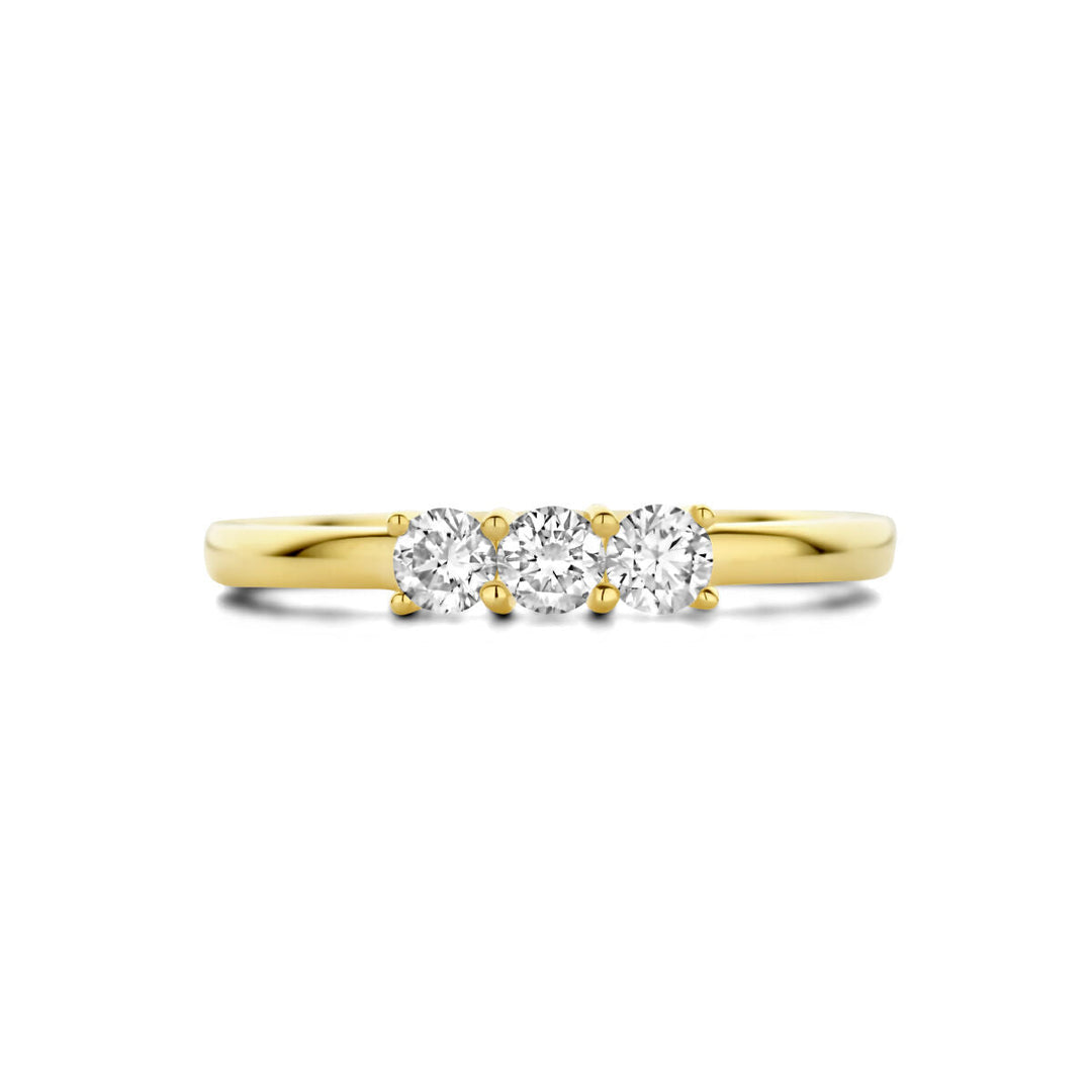 Ring Trilogie Diamant 0,30 ct H SI 14K Gelbgold