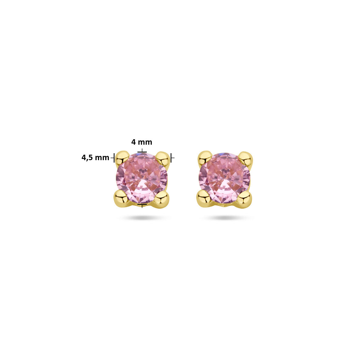 Ohrstecker rosa Zirkonia 14K Gelbgold