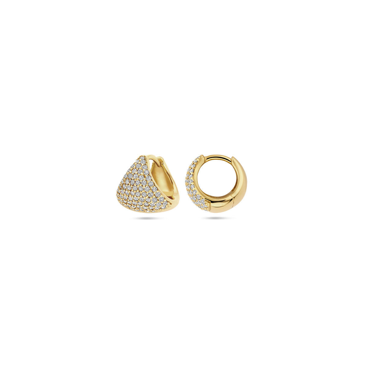 Klappcreolen Zirkonia 11 mm 1 Mikron vergoldet (gelb)