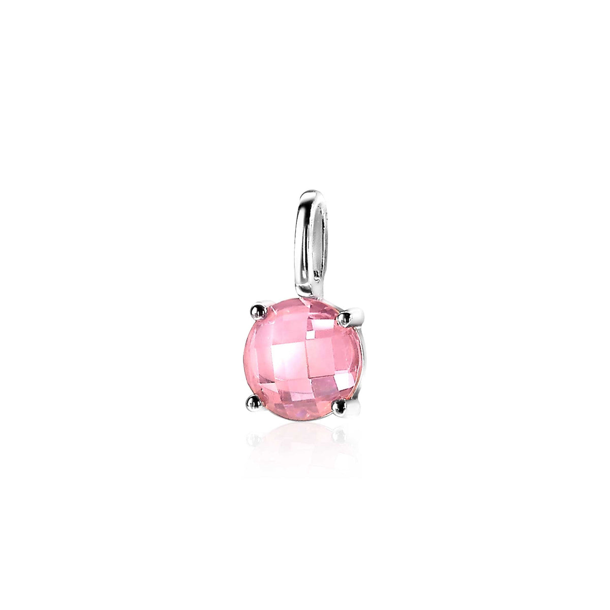 Hänger aus Silber mit rosa Edelstein und facettiertem Schliff