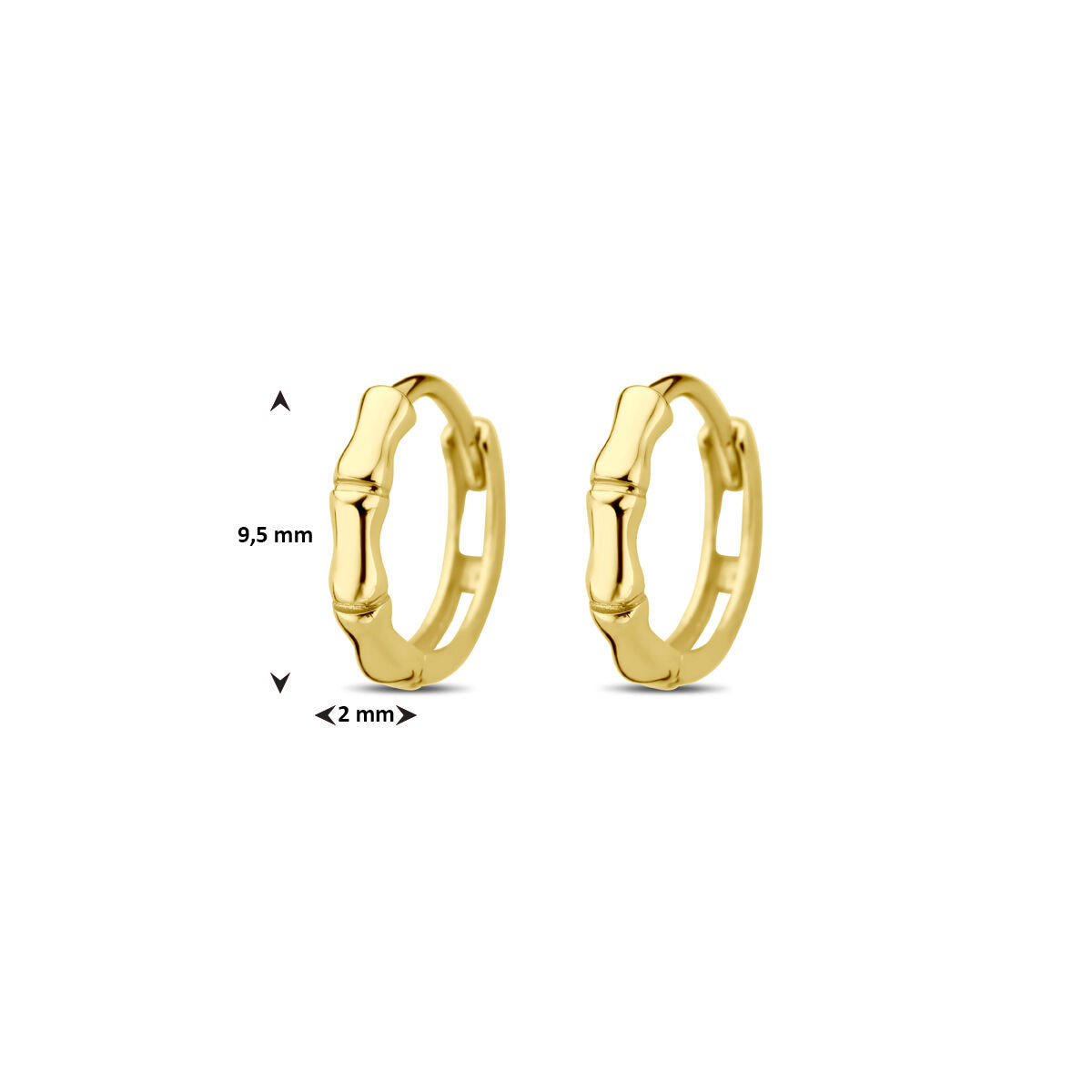Klappohrringe 9,5 mm 14K Gelbgold