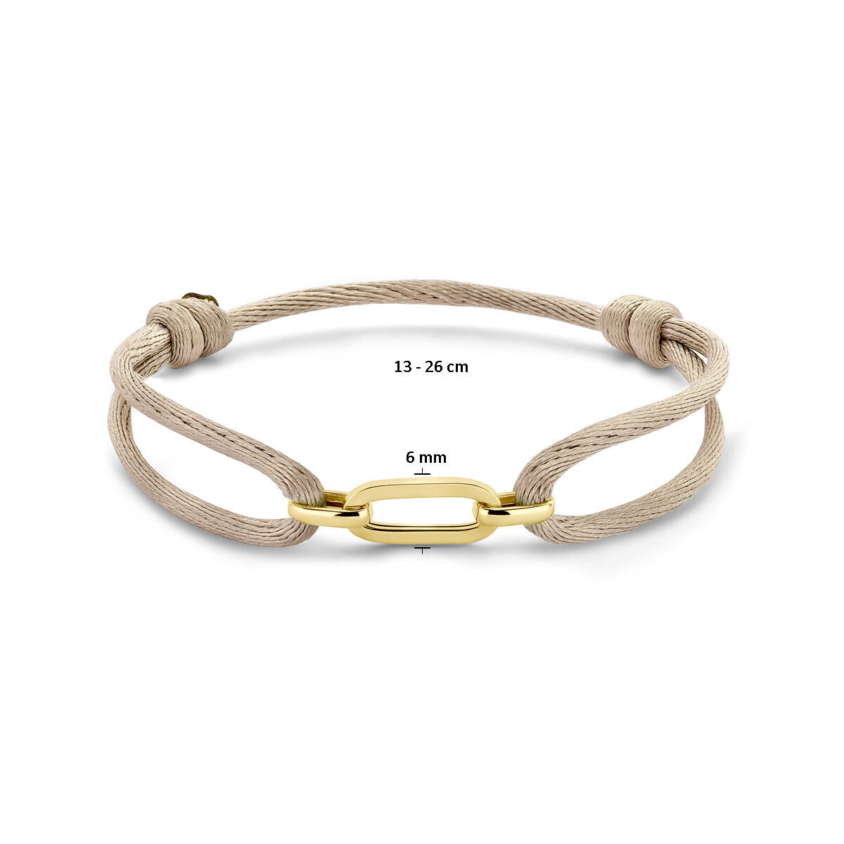 14 Karat Gold Damenarmband mit Satin und Leder