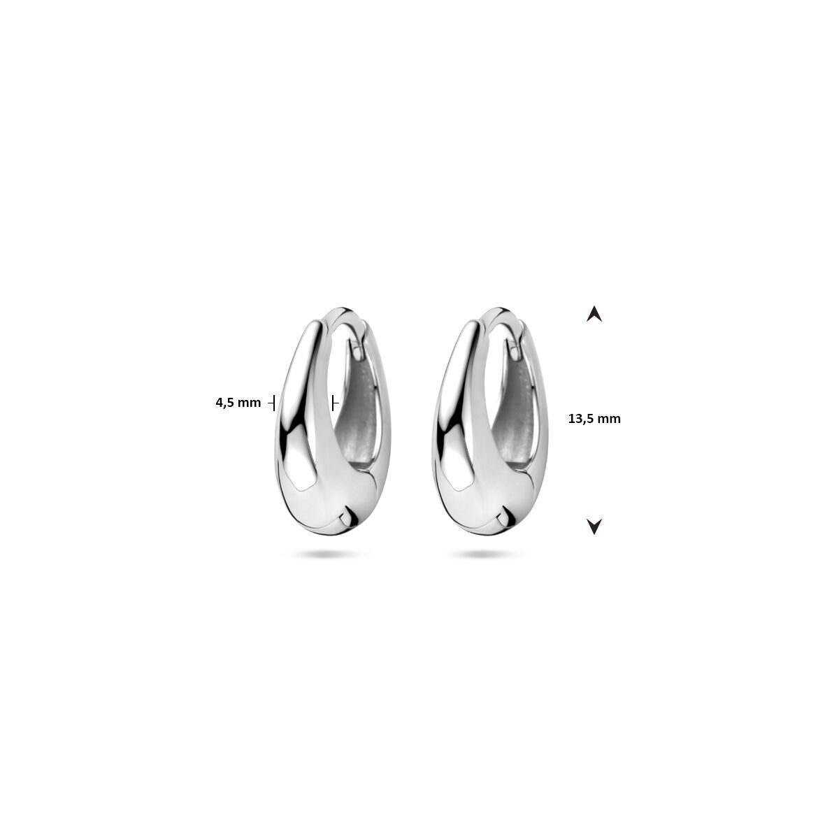 Klappcreolen 13,5 mm Silber rhodiniert