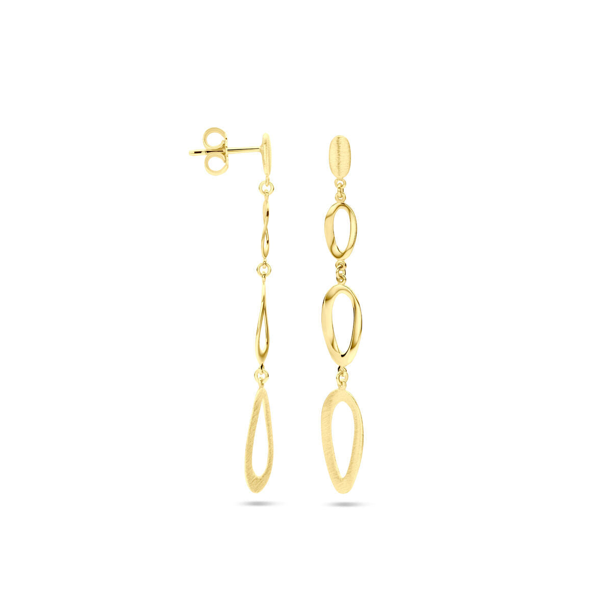 Ohrringe poliert/matt 14K Gelbgold