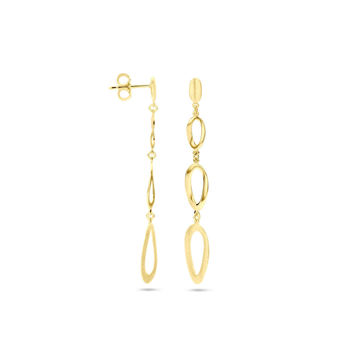 Ohrringe poliert/matt 14K Gelbgold