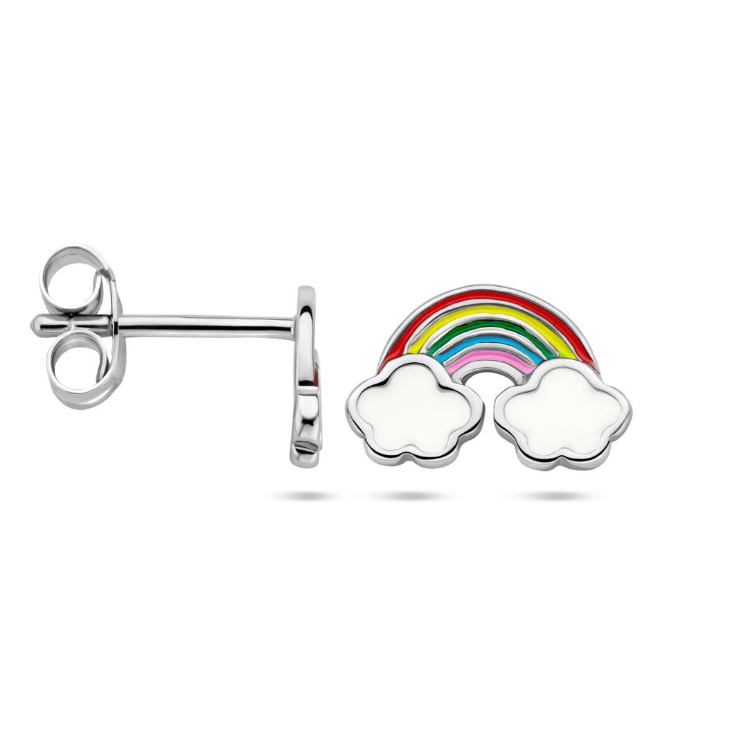 Ohrstecker Regenbogen Silber rhodiniert
