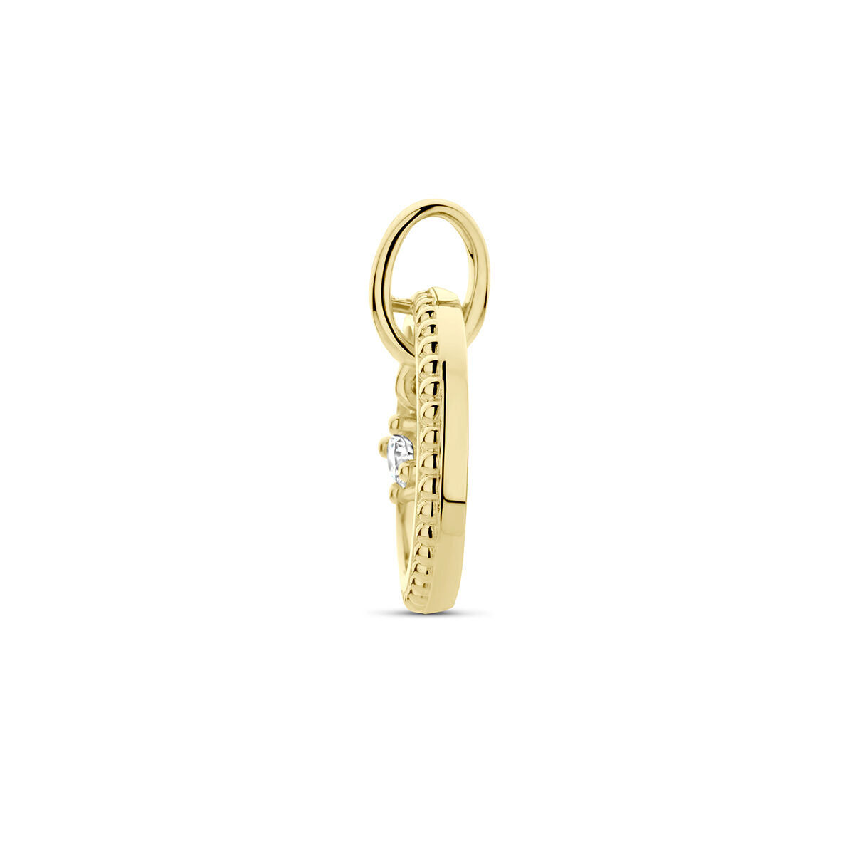Anhänger Kreis Diamant 0,06 ct H SI 14 K Gelbgold