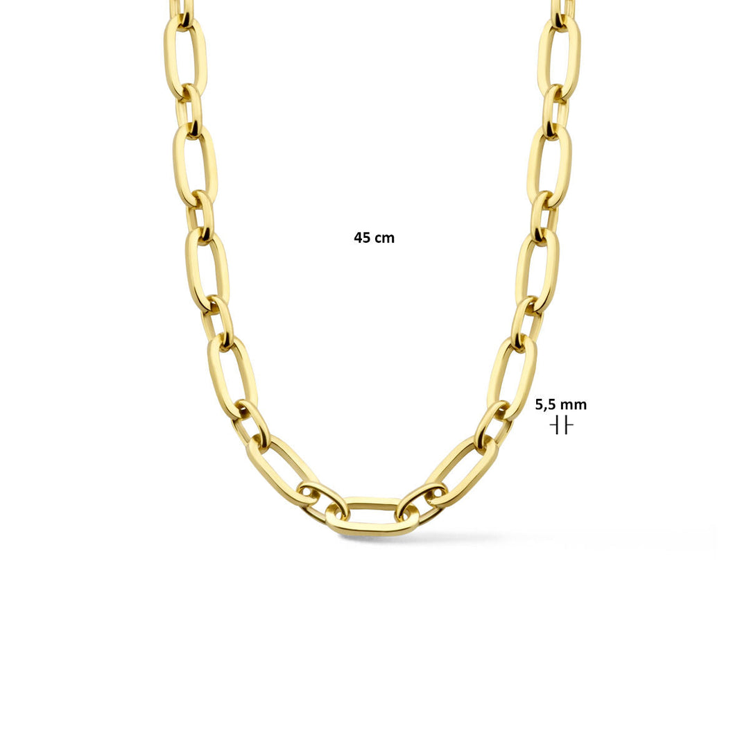 Halskette Anker 5,5 mm 45 cm Zilgold (Gelbgold mit Silberkern)