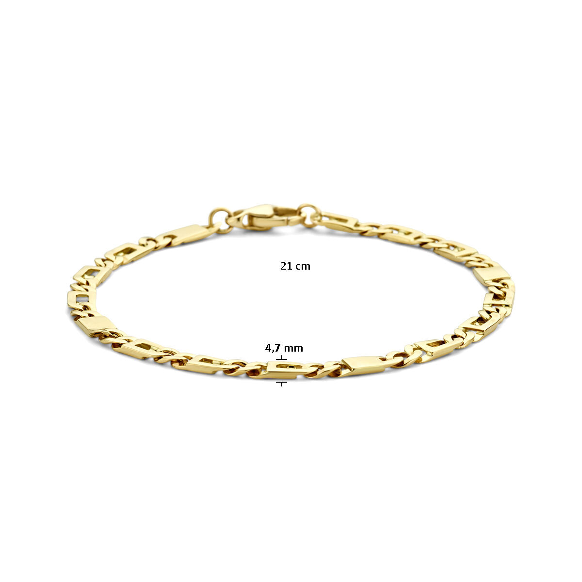 Goldarmband Herren Falkenauge 4,7 mm 14K