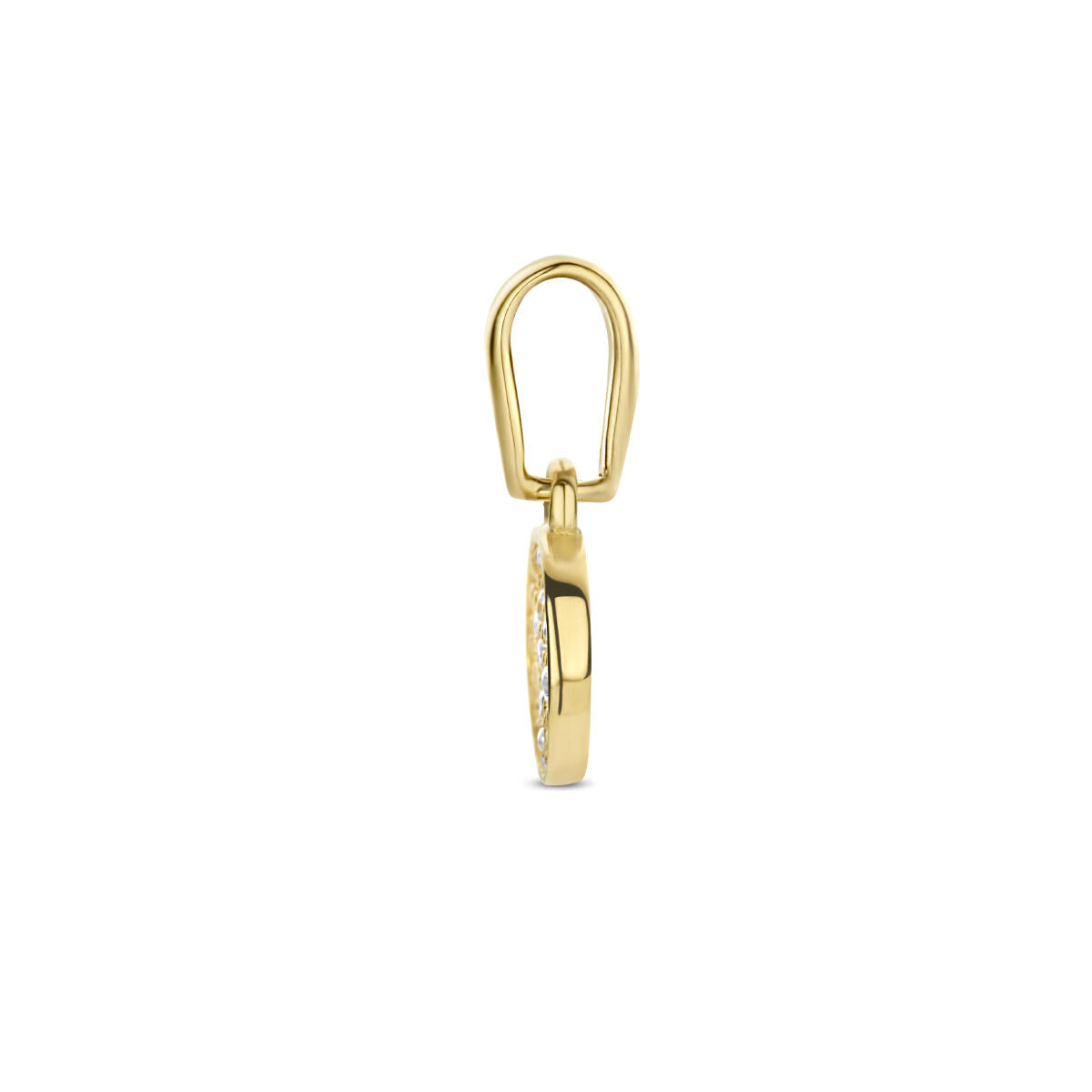 Anhänger runder Zirkonia 14K Gelbgold