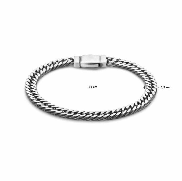 Silberarmband Herren Gourmet 6,7 mm oxidiert