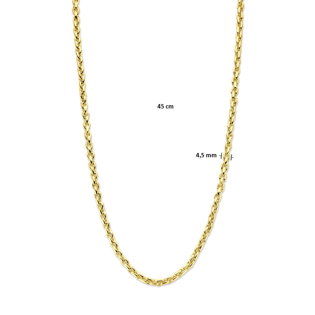 Halskette Fantasieglied 4,5 mm 45 cm 14K Gelbgold