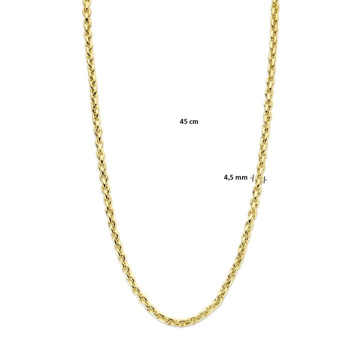 Halskette Fantasieglied 4,5 mm 45 cm 14K Gelbgold