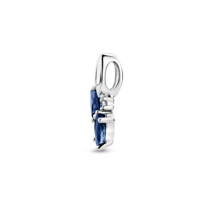 Anhänger Saphir und Diamant 0,02 ct h p1 14K Weißgold