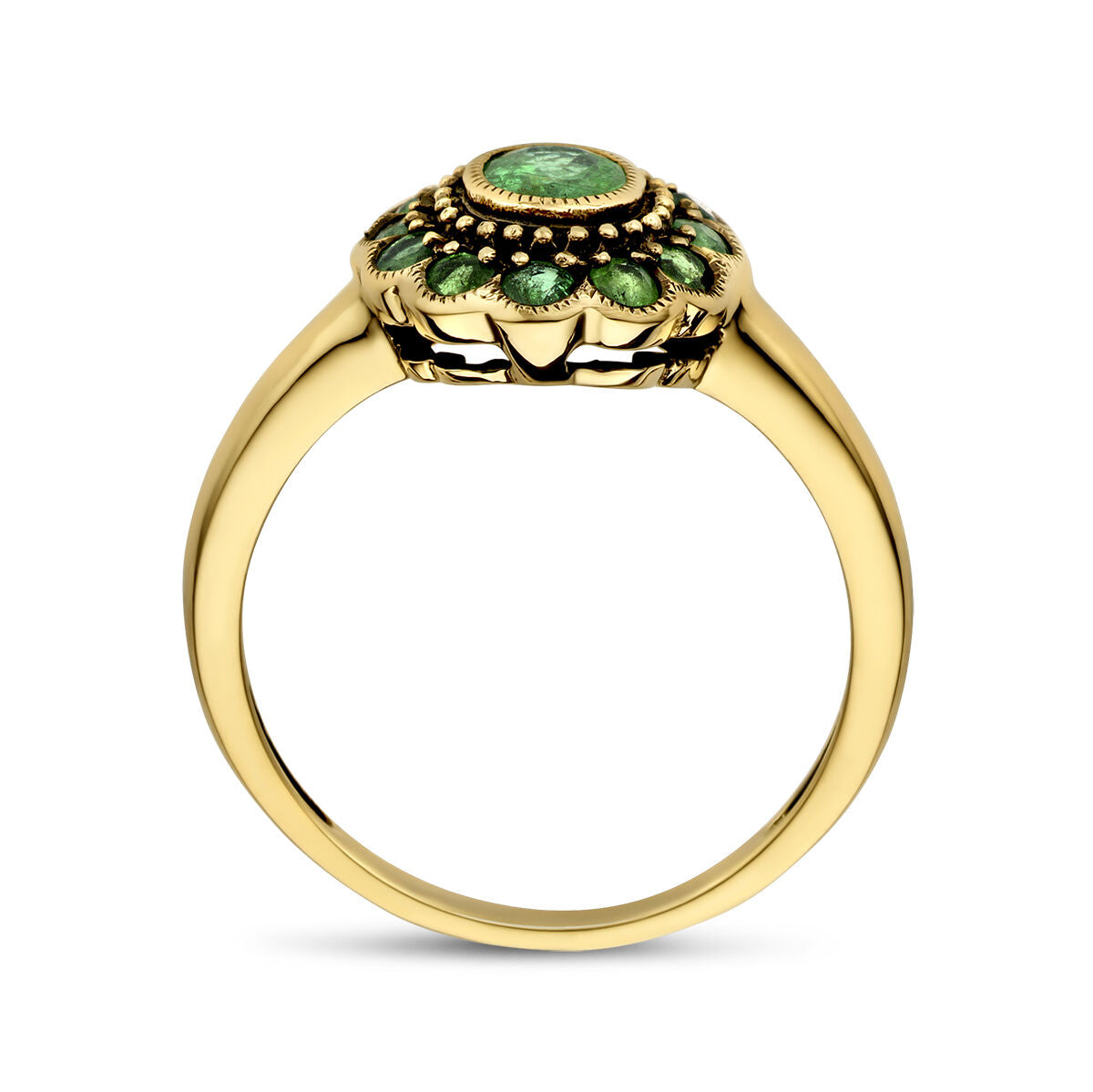 Smaragdring 14K Gelbgold