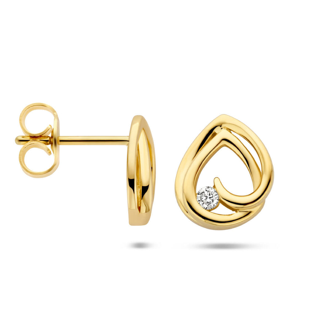 Ohrstecker Diamant 0,05 ct (2x0,025 ct) h si 14 K Gelbgold