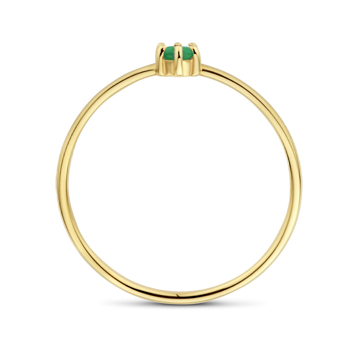 Ring mit Geburtsstein Smaragd 14. Mai Gelbgold