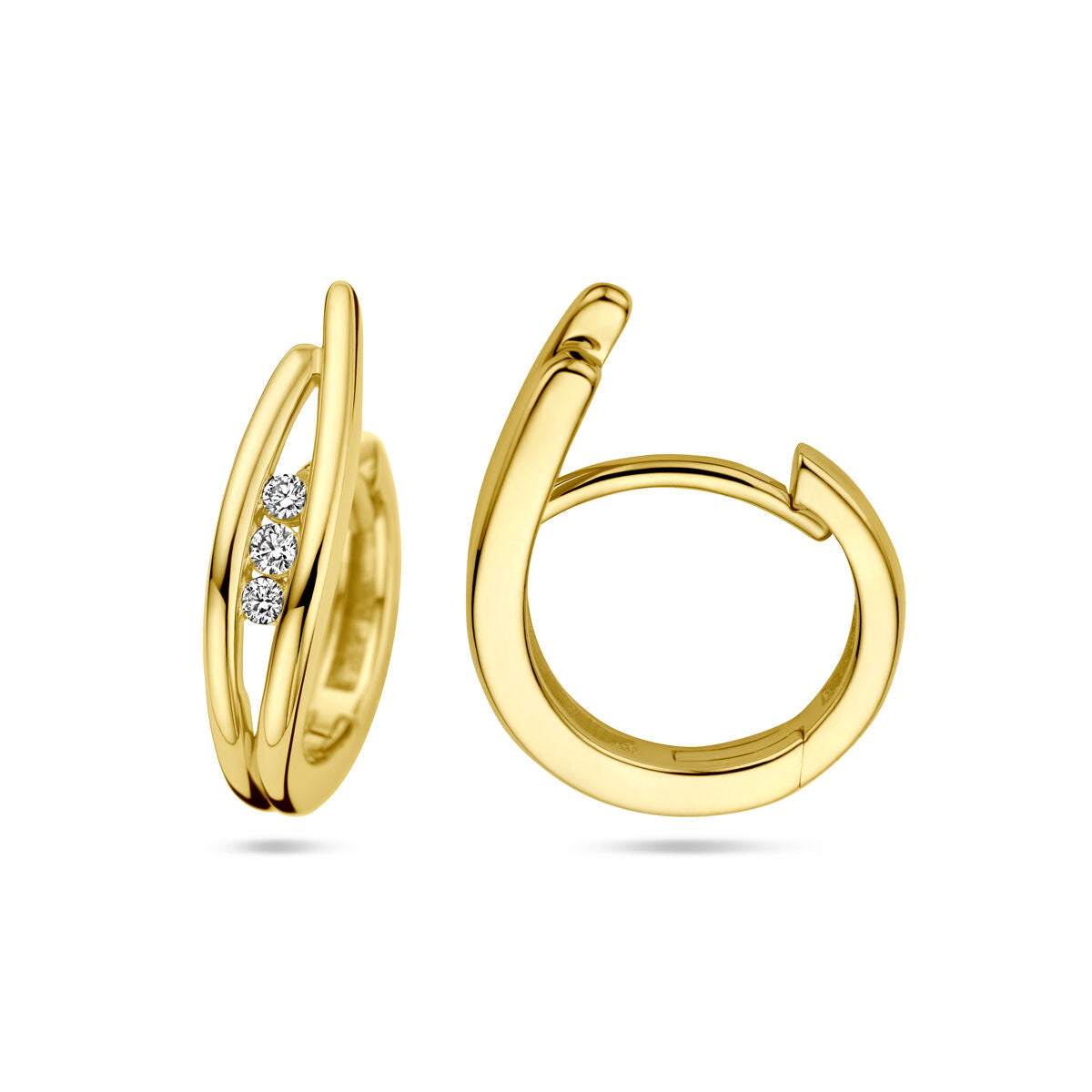 Ohrhänger Diamant 0,10 ct (2x 0,05 ct) H SI 14K Gelbgold