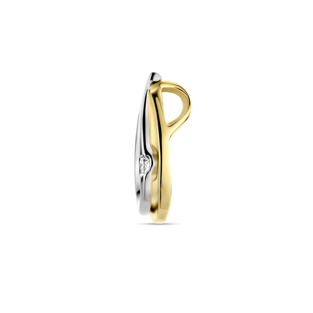 Anhänger Diamant 0,03 ct h si 14K Bicolor-Gold gelb/weiß
