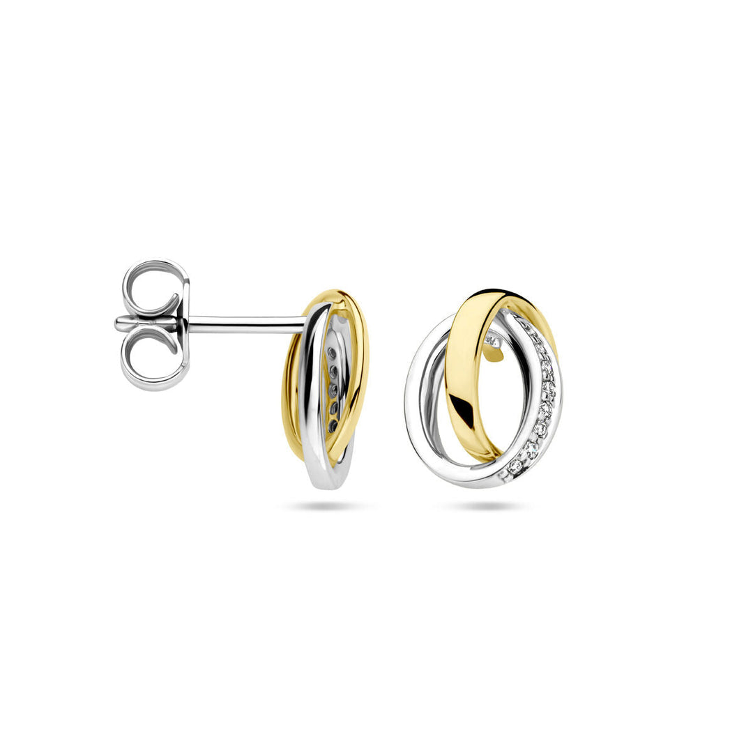 Ohrstecker Diamant 0,05ct (2x 0,025ct) h si 14K Bicolor Gold gelb/weiß