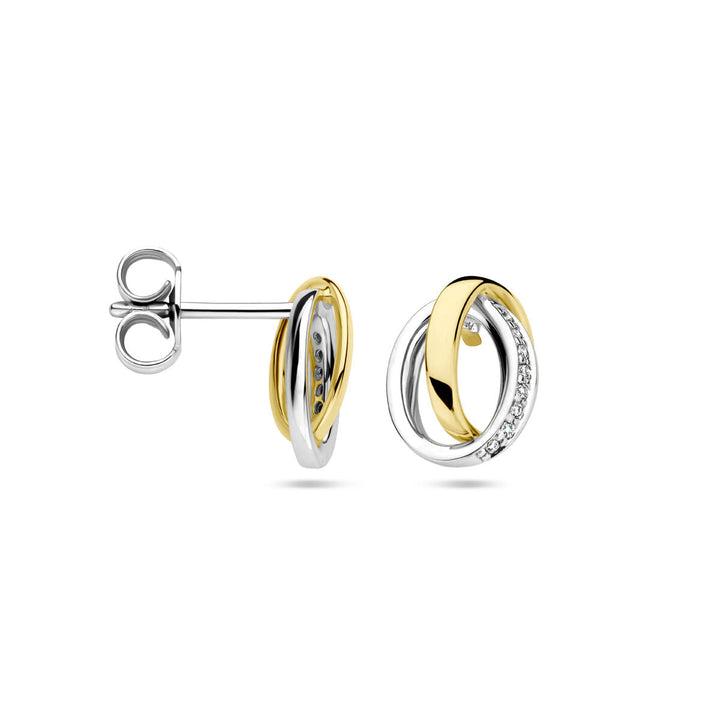 Ohrstecker Diamant 0,05ct (2x 0,025ct) h si 14K Bicolor Gold gelb/weiß