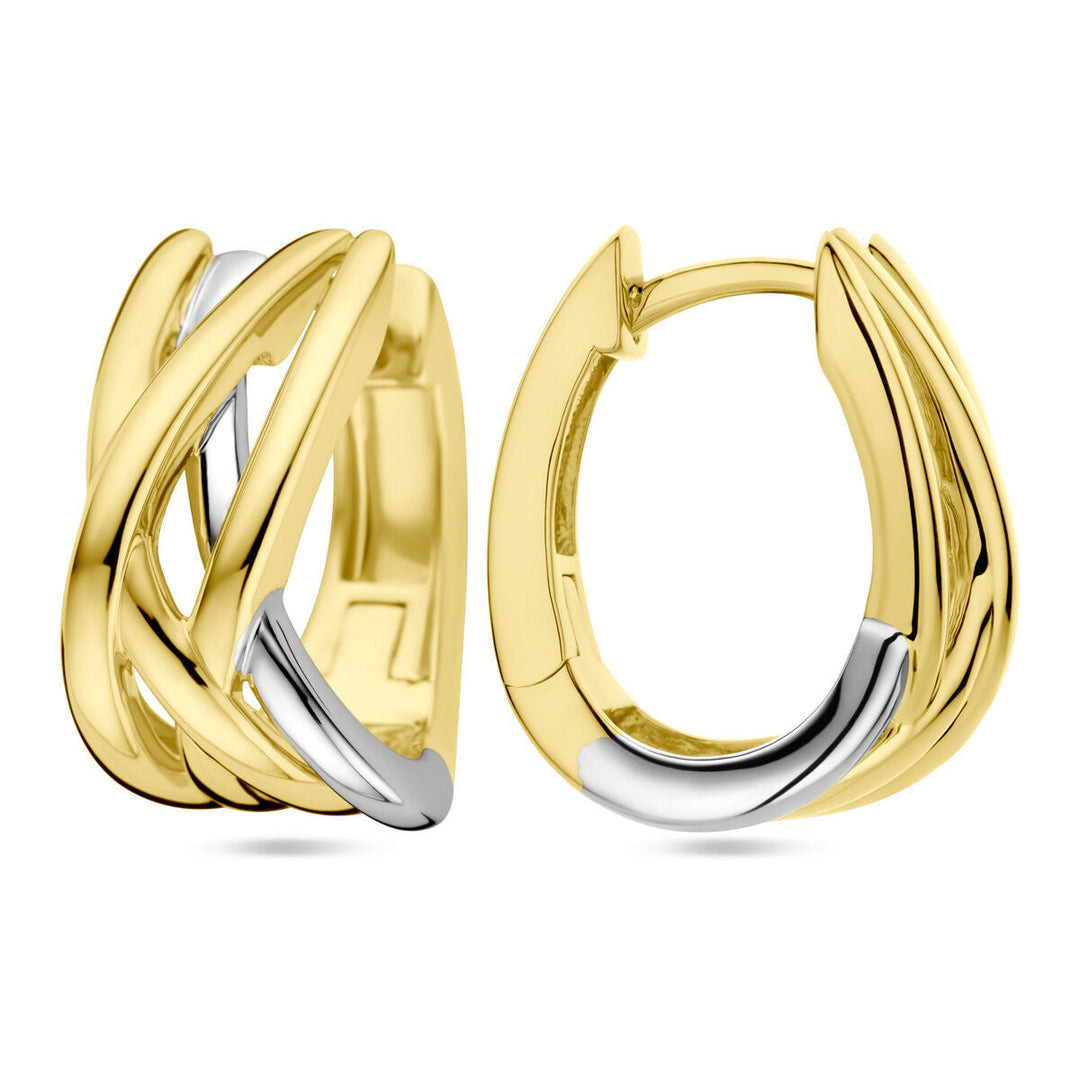 Ohrhänger 14K Bicolor-Gold gelb/weiß
