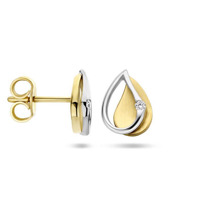 Ohrstecker Diamant 0,03ct (2x 0,015ct) h si 14K Bicolor Gold gelb/weiß