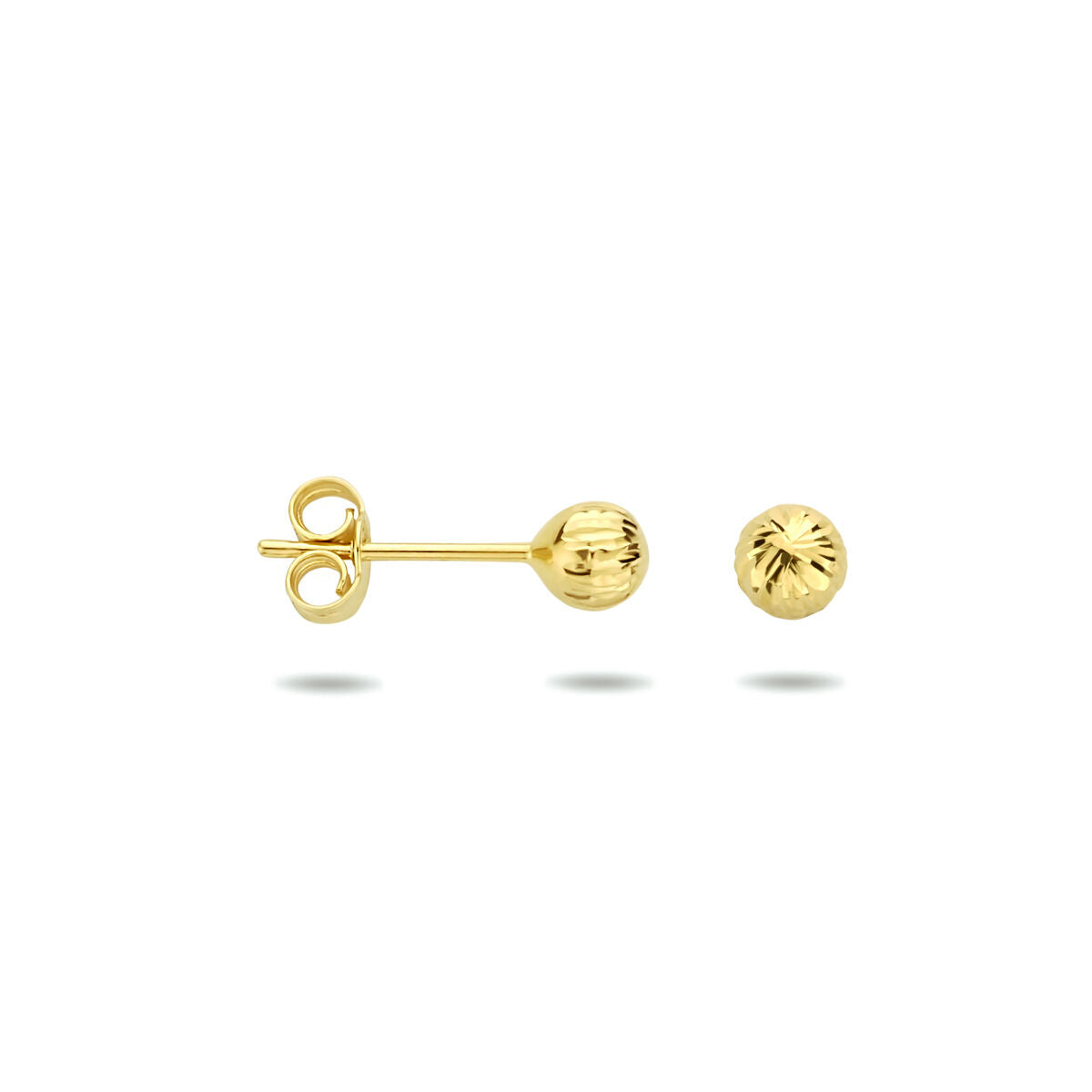 Kugelohrstecker diamantiert aus 14K Gelbgold
