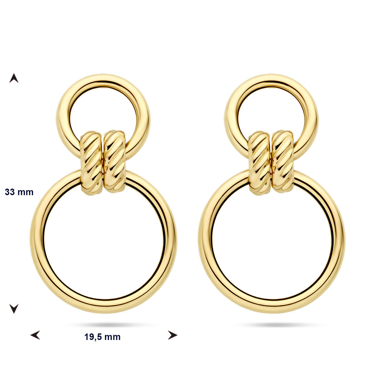 Ohrringe Kreise 14K Gelbgold