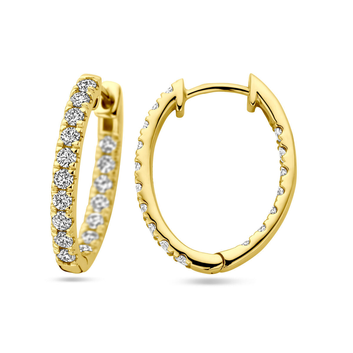 Ohrhänger, Lab-grown-Diamant, 0,96 ct (2 x 0,48 ct), H SI, 14 K Gelbgold