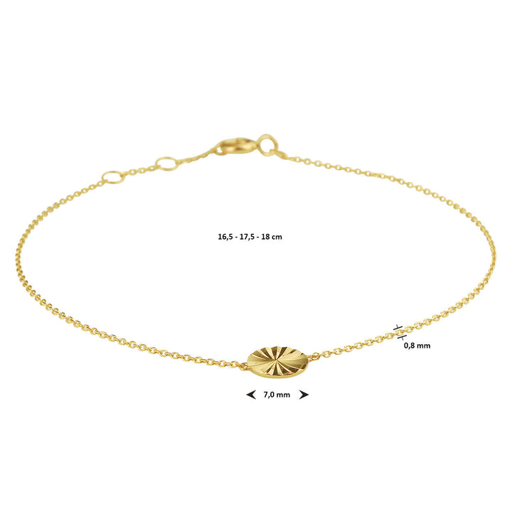 Armband rund 16,5 - 17,5 - 18 cm 14K Gelbgold