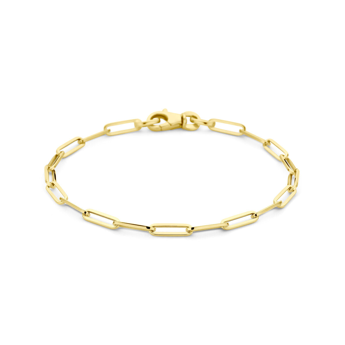 Armband aus 14K Gold mit paperclip-förmigen, quadratischen Gliedern