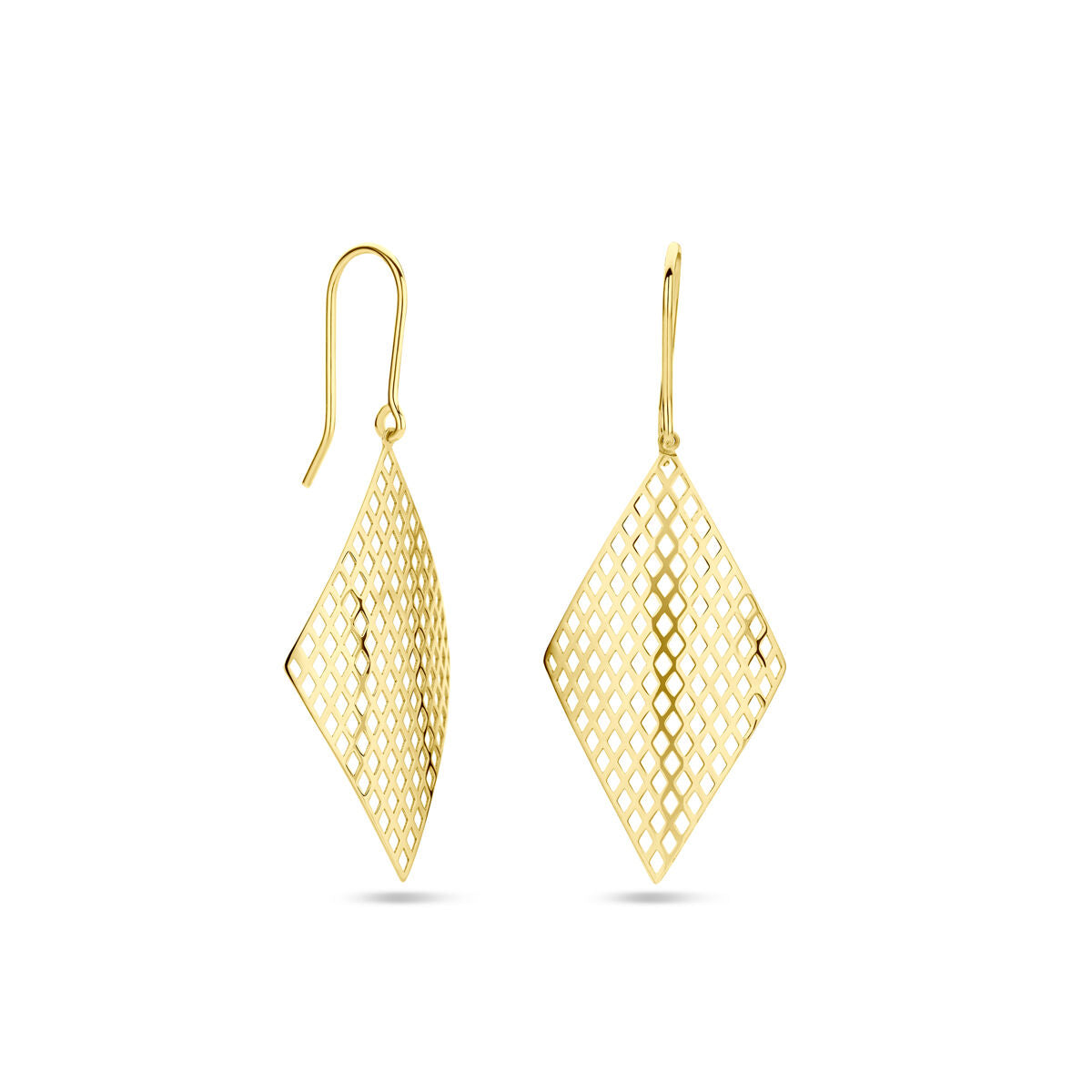 Van der Kooij Collection – Ohrringe mit Diamanten, französischer Haken, 14 Karat Gelbgold