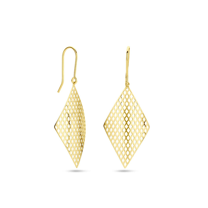 Van der Kooij Collection – Ohrringe mit Diamanten, französischer Haken, 14 Karat Gelbgold