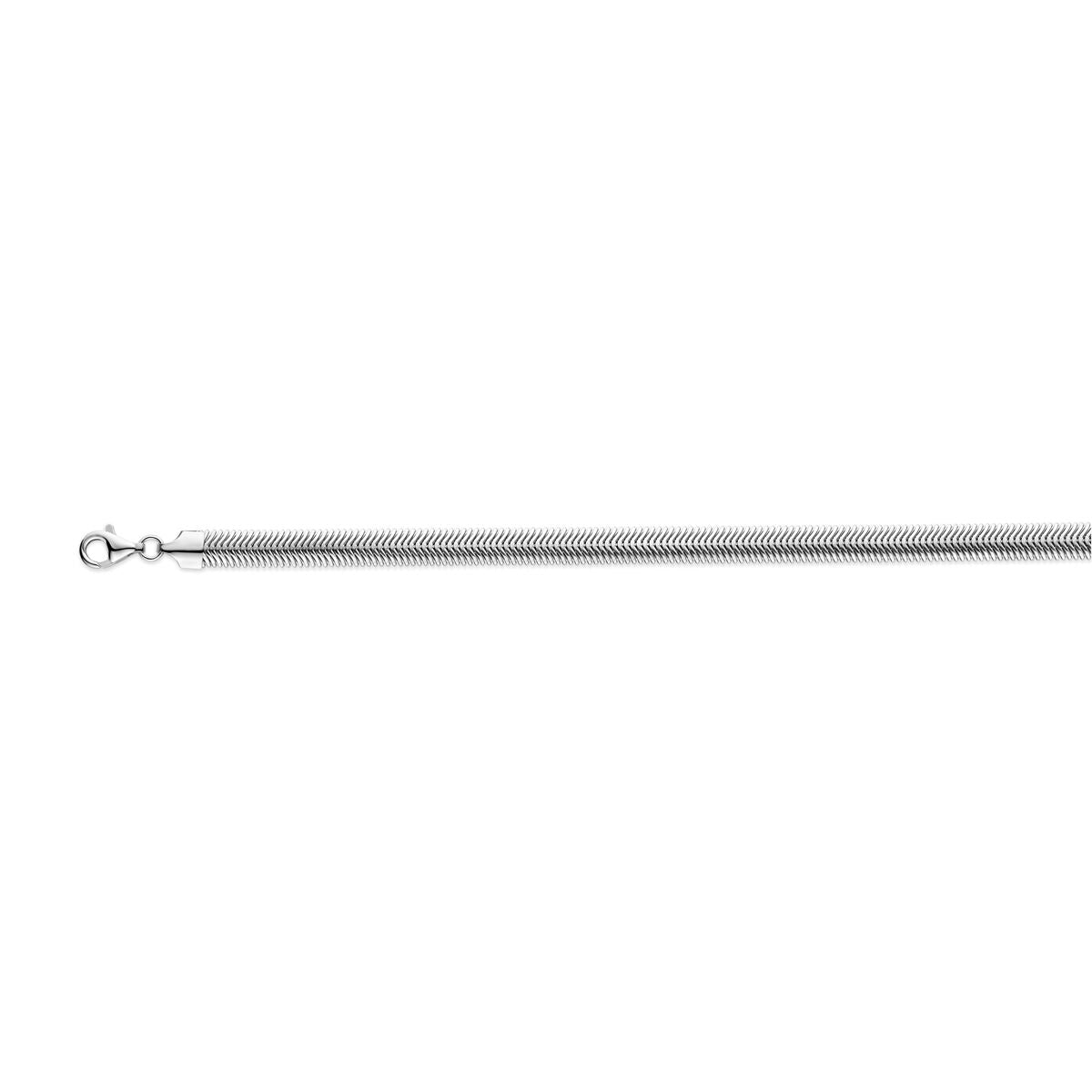 Armband aus rhodiniertem Silber mit einer Breite von 6,3 mm und einem Karabinerverschluss