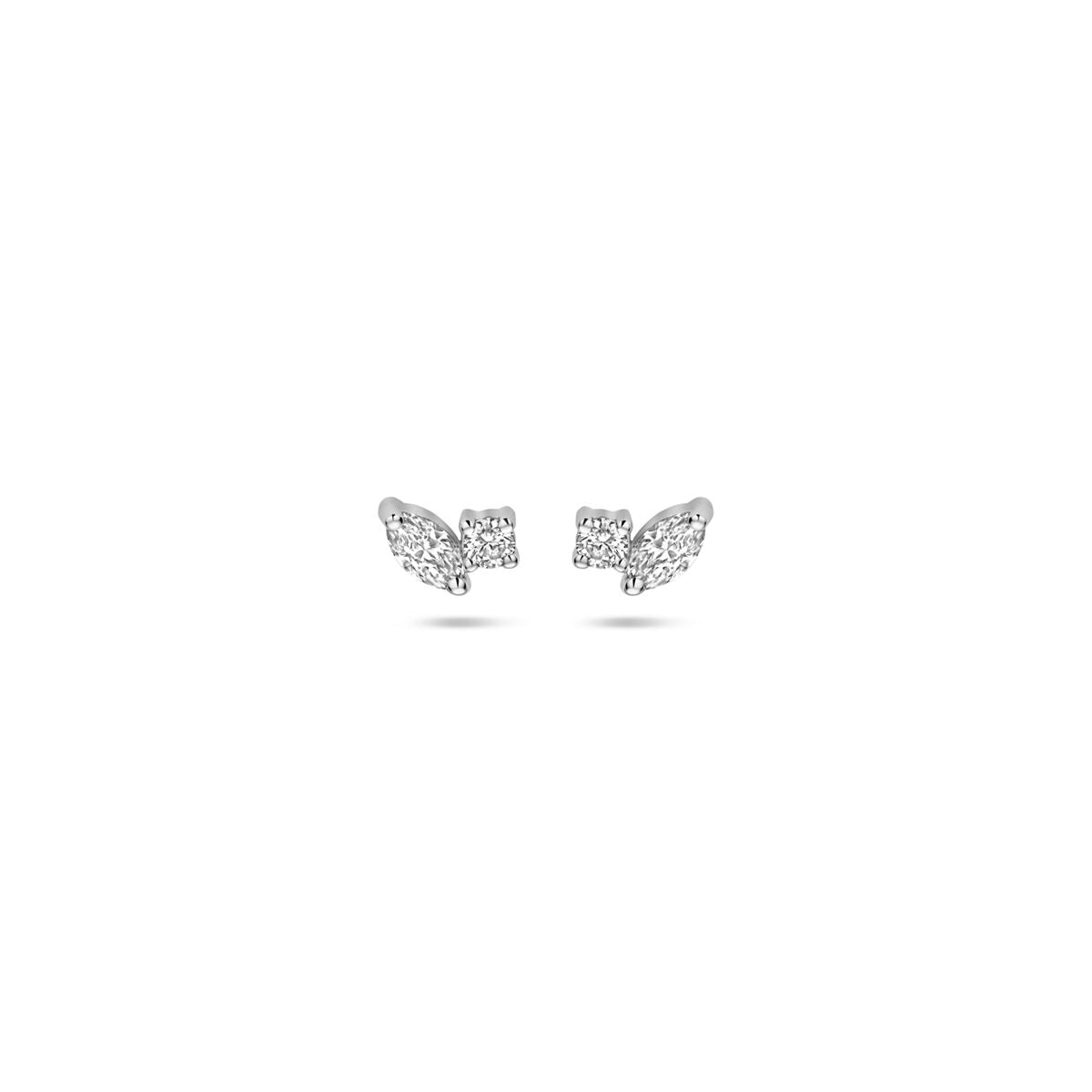Ohrstecker aus 14K Weißgold mit 0,24 ct Diamanten (2x 0,12 ct) und 4 mm Größe