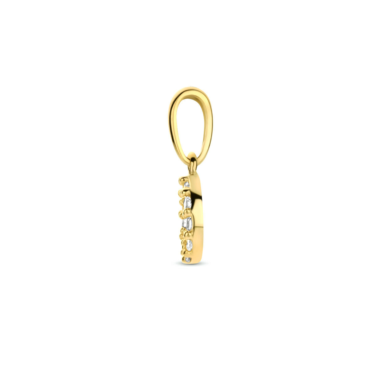 Anhänger runder Zirkonia 14K Gelbgold
