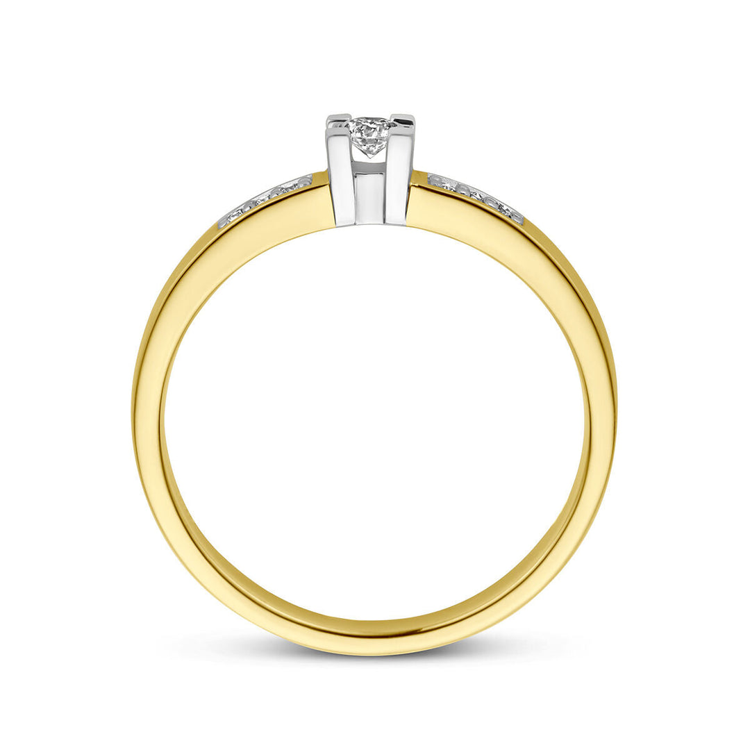 Ring Diamant 0,08 ct h si 14K Bicolor-Gold gelb/weiß