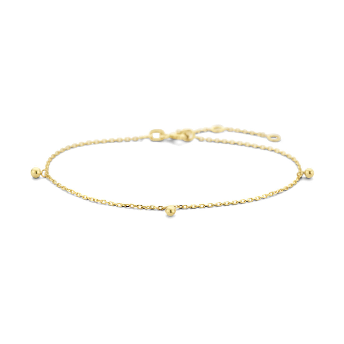 Armband aus 14K Gold mit kleinen Kugeln und feiner Kette