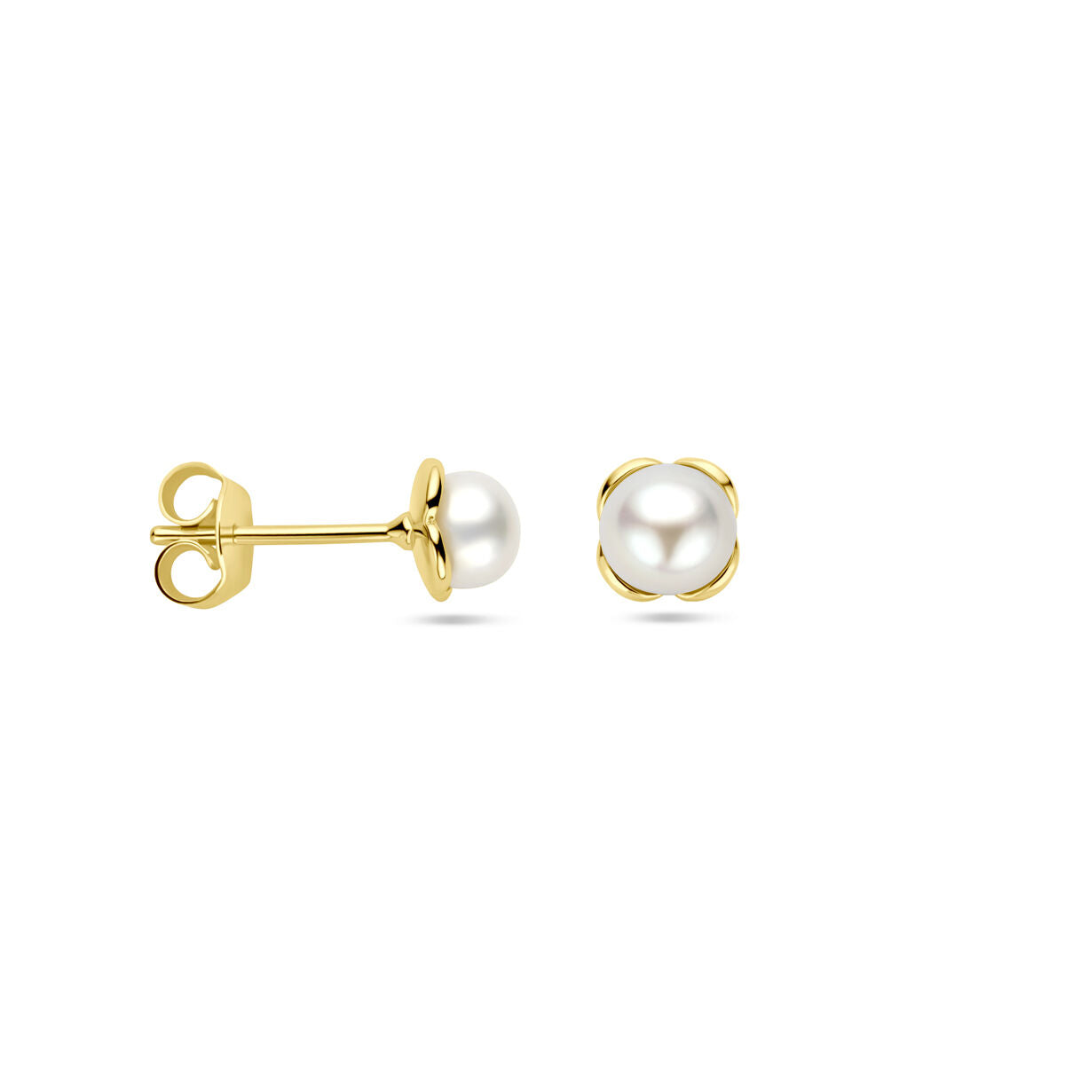 Ohrstecker Blumenperle 14K Gelbgold