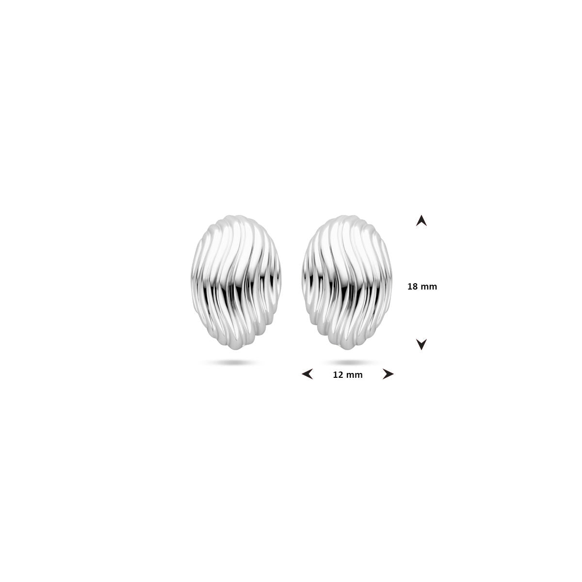Ohrstecker 18 mm rhodiniertes Silber